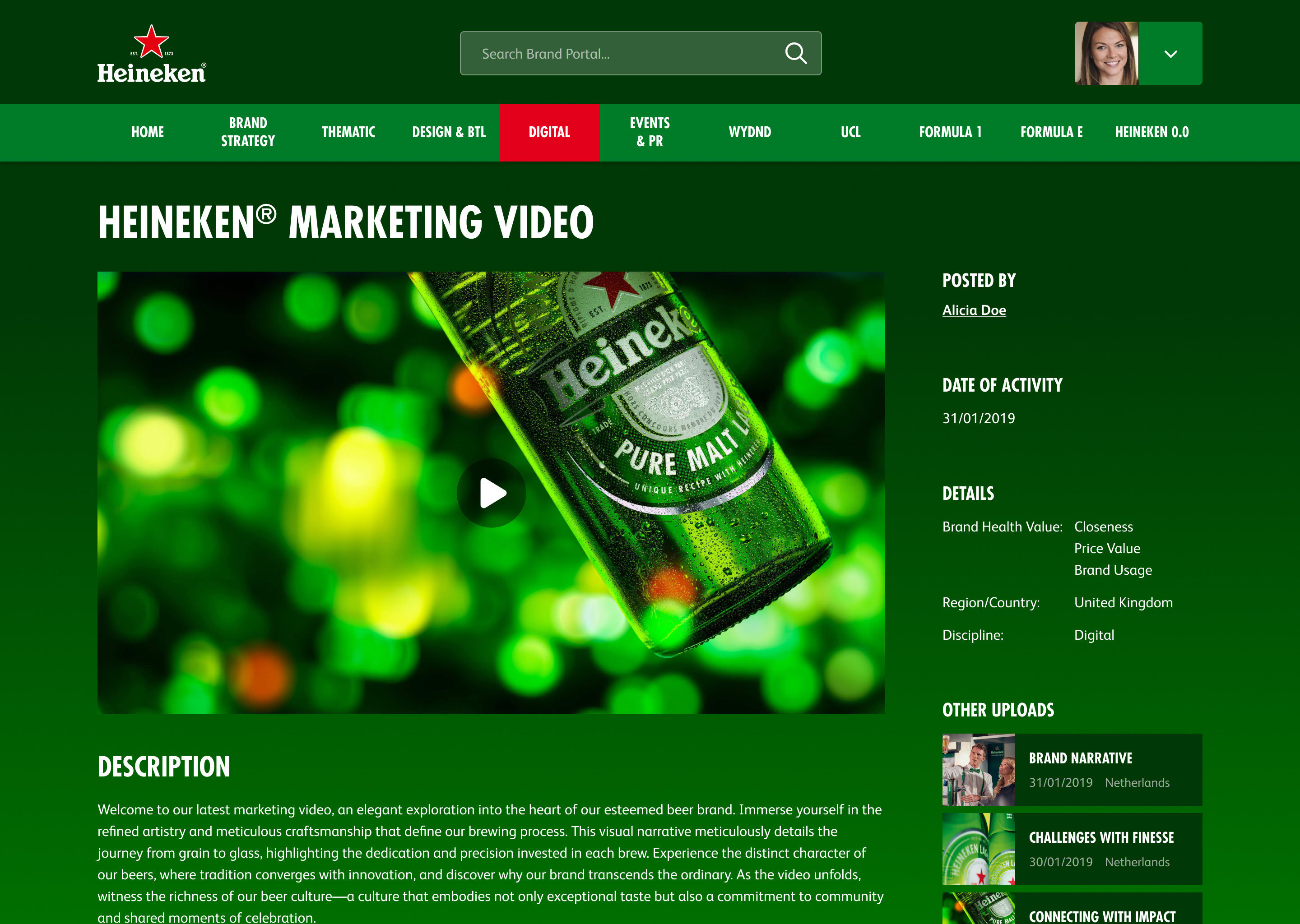 document and asset page