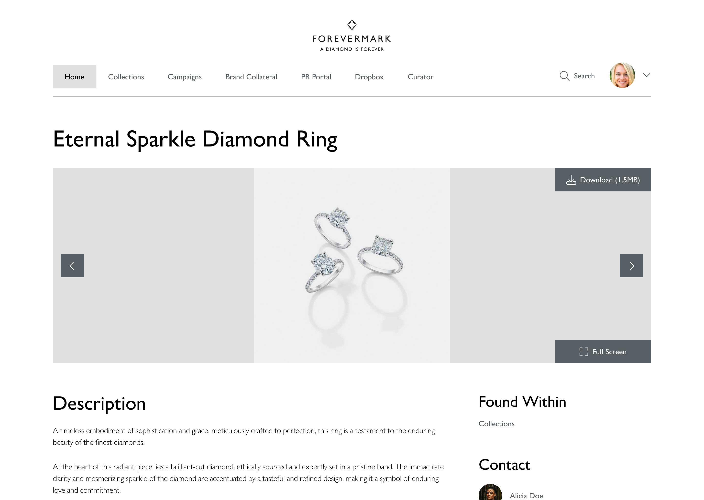 document and asset page