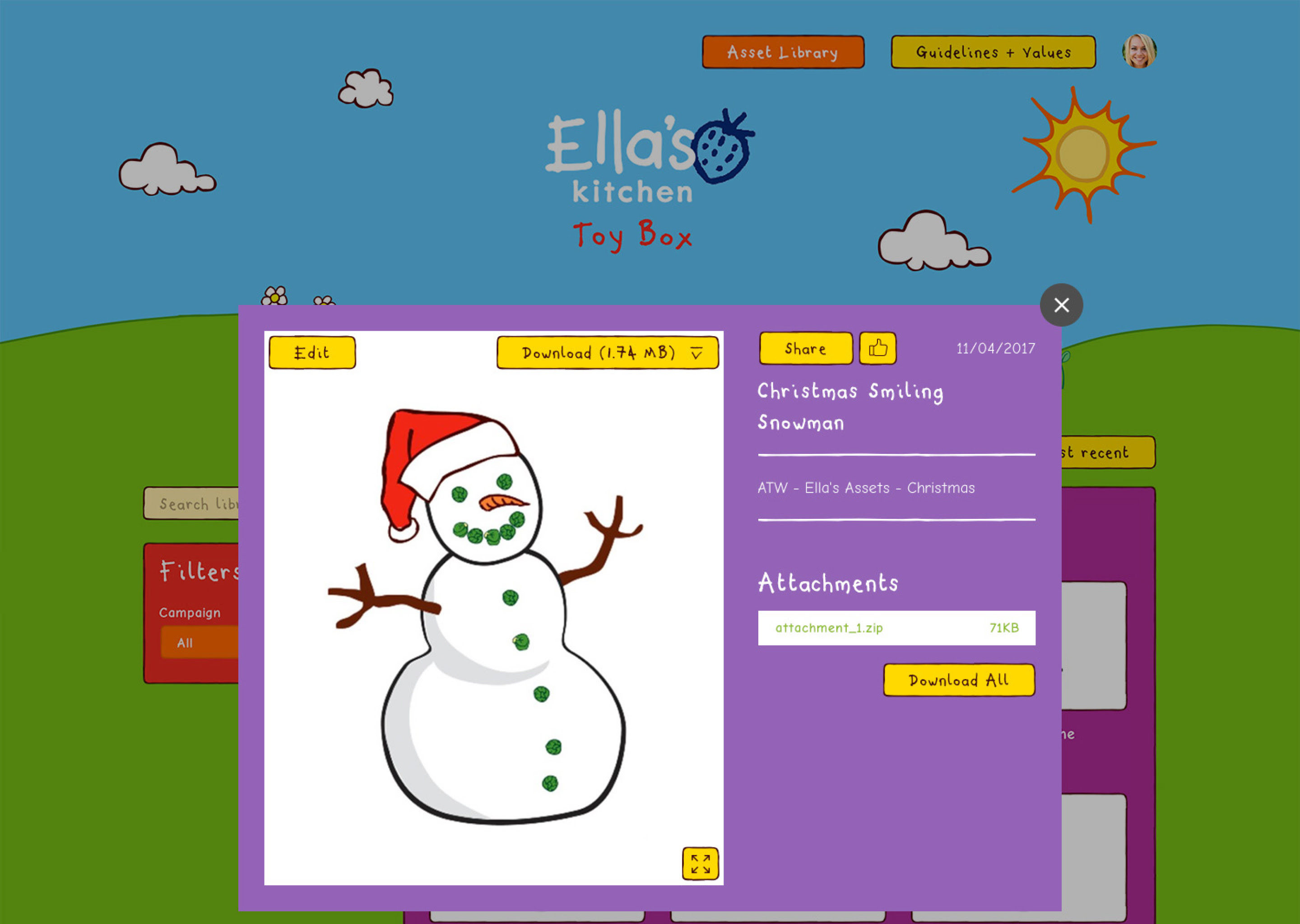document and asset page
